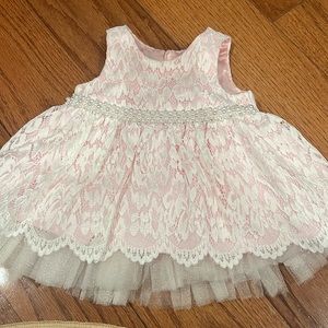 Baby girl tulle pearl pink dress